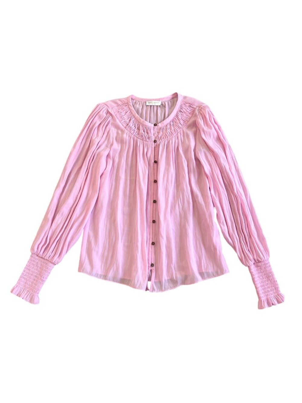 Ramy Brook Sz S Isla Puff Sleeve Pink Top Long Sleeve Blouse